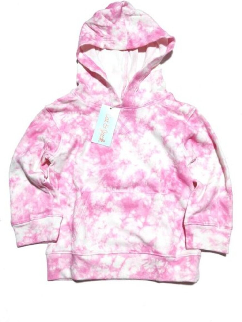 Girls 2T & 5T Pink Hooded Pullover Sweatshirts Hoodie Cat & Jack Kids Tie Dye